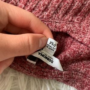 ruffled knit red shirt